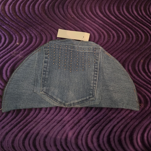 Upcycled Handbags - Unique Upcycled Denim Clutch Bag